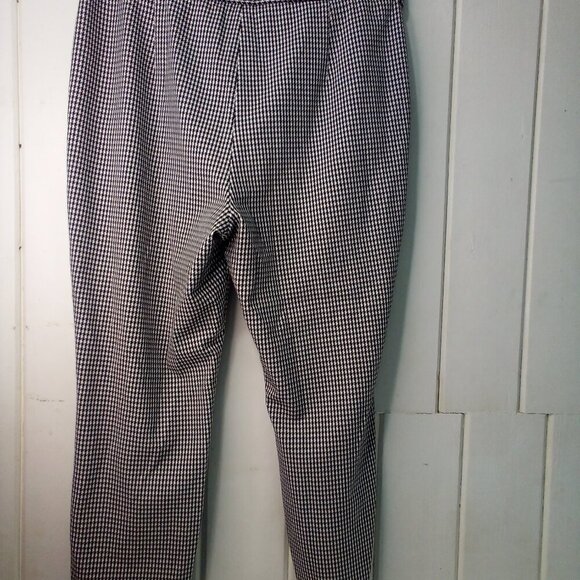 Preston & York Pants Women 14 Casual Pockets Houndstooth Pattern Black White - Picture 11 of 14